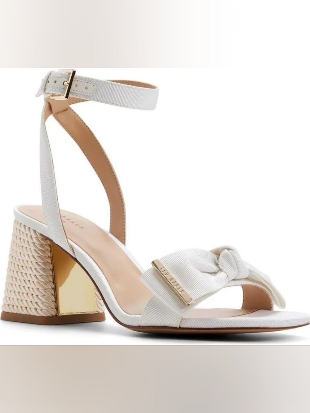 Ted Baker London Women's Giana Block Heel Sandals In White Sz 10